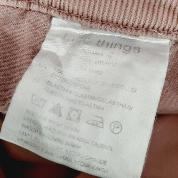 NICE THINGS Corduroy Skinny Pants Pink Sz S - Picture 10 of 10